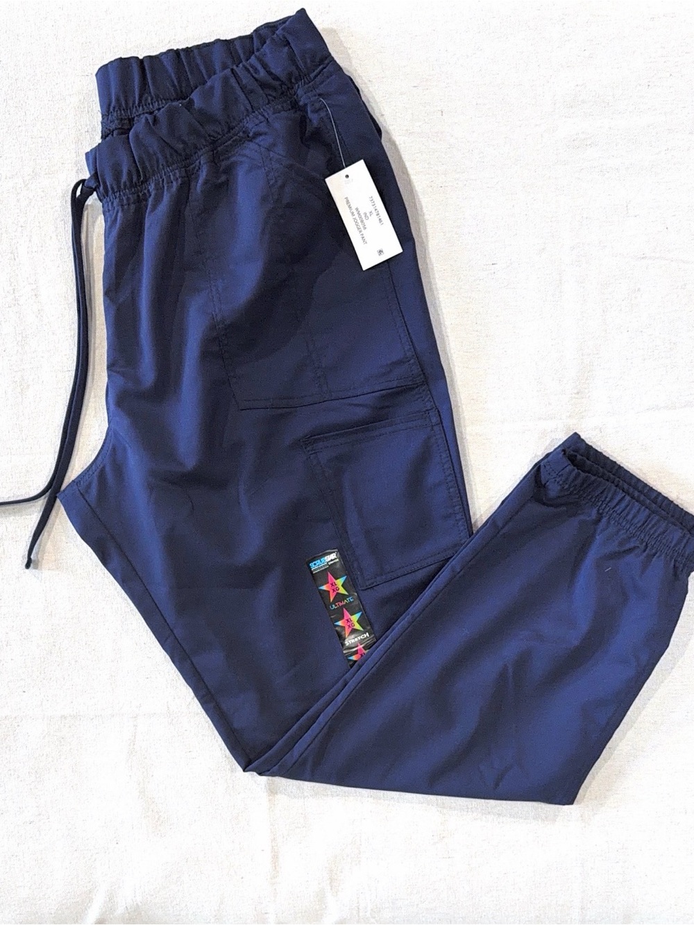 Scrubstar Navy Drawstring Cargo Joggers
